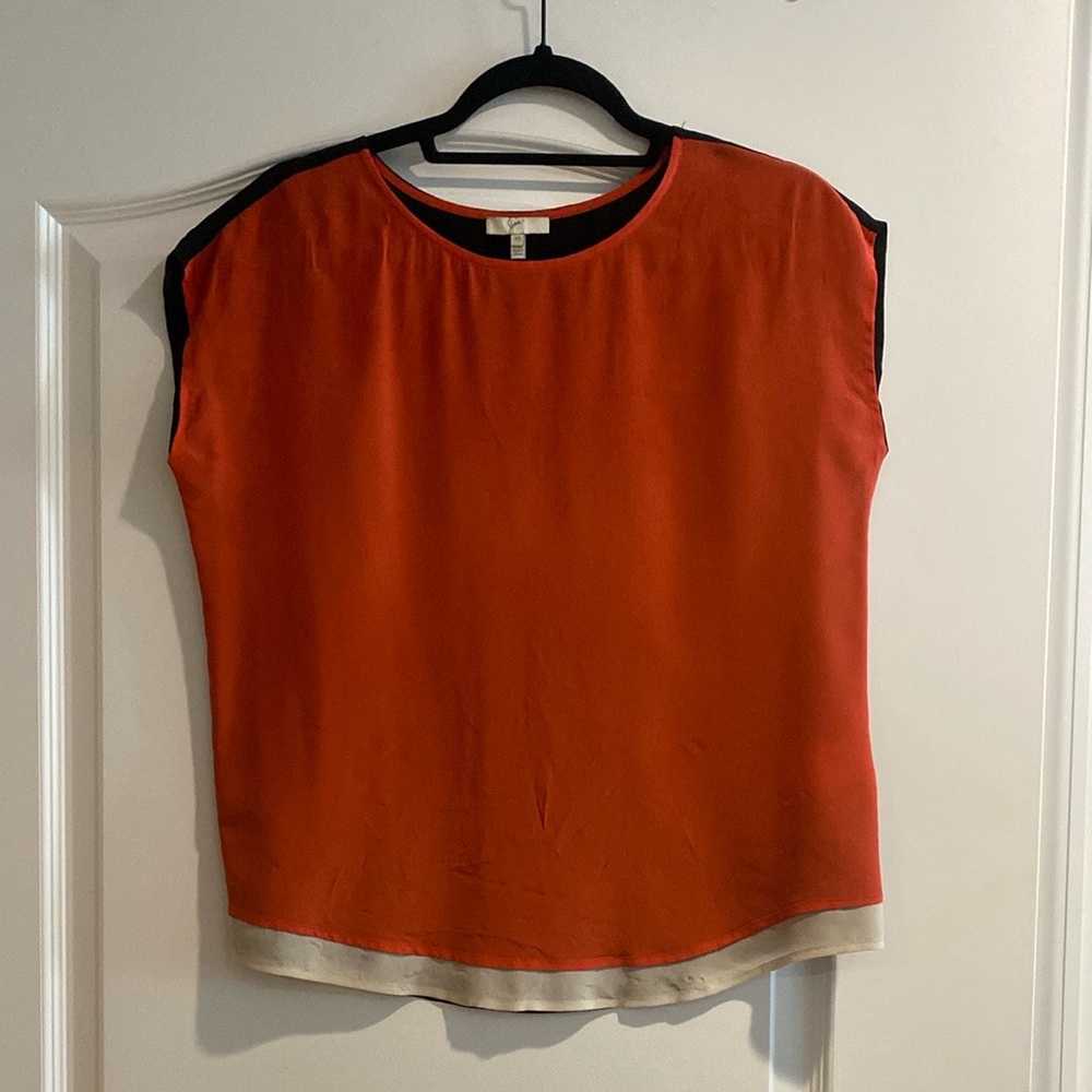 Joie Orange Sleeveless Boxy Blouse